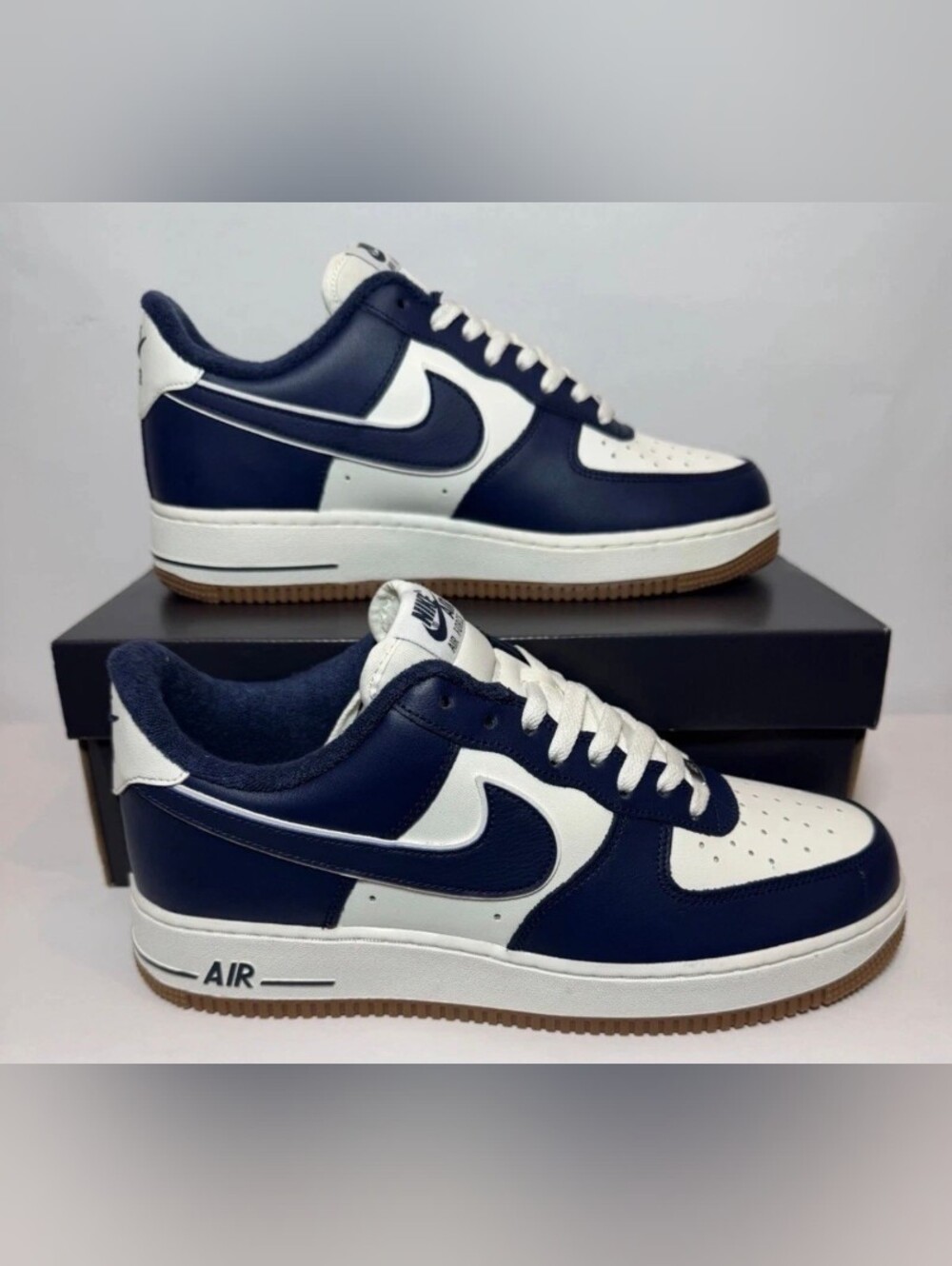 New Men's Size 7 Nike Air Force One Low '07 AF1 College Pack Midnight Navy Gum